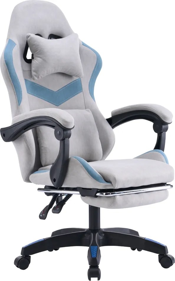 Scaun de birou/gaming, gri/albastru, ZODIA