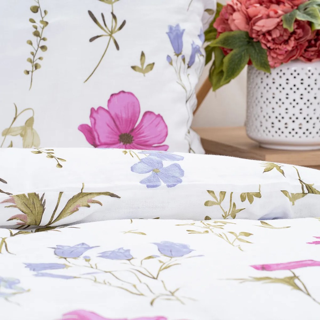 Lenjerie de pat din muselină 4Home Wildflower Harmony, 140 x 220 cm, 70 x 90 cm