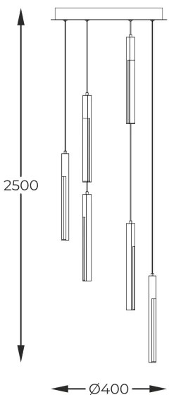 Lustră LED pe cablu Zuma Line MD4768-6-3BMT ELIOT LED/25W/230V