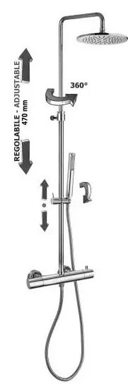 Paffoni - Set de duș cu baterie termostatică, crom lucios