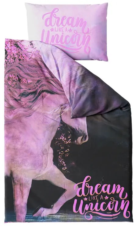 Lenjerie de pat pentru copii MAGIC HORSE colorata Dimensiune lenjerie de pat: 50 x 75 cm | 140 x 200 cm