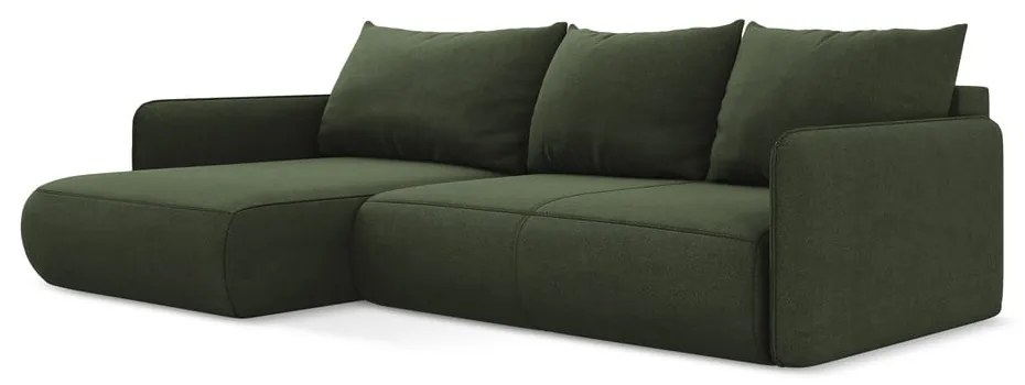 Colțar verde extensibil/cu spațiu de depozitare (cu colț pe partea stângă) Nanea – Makamii