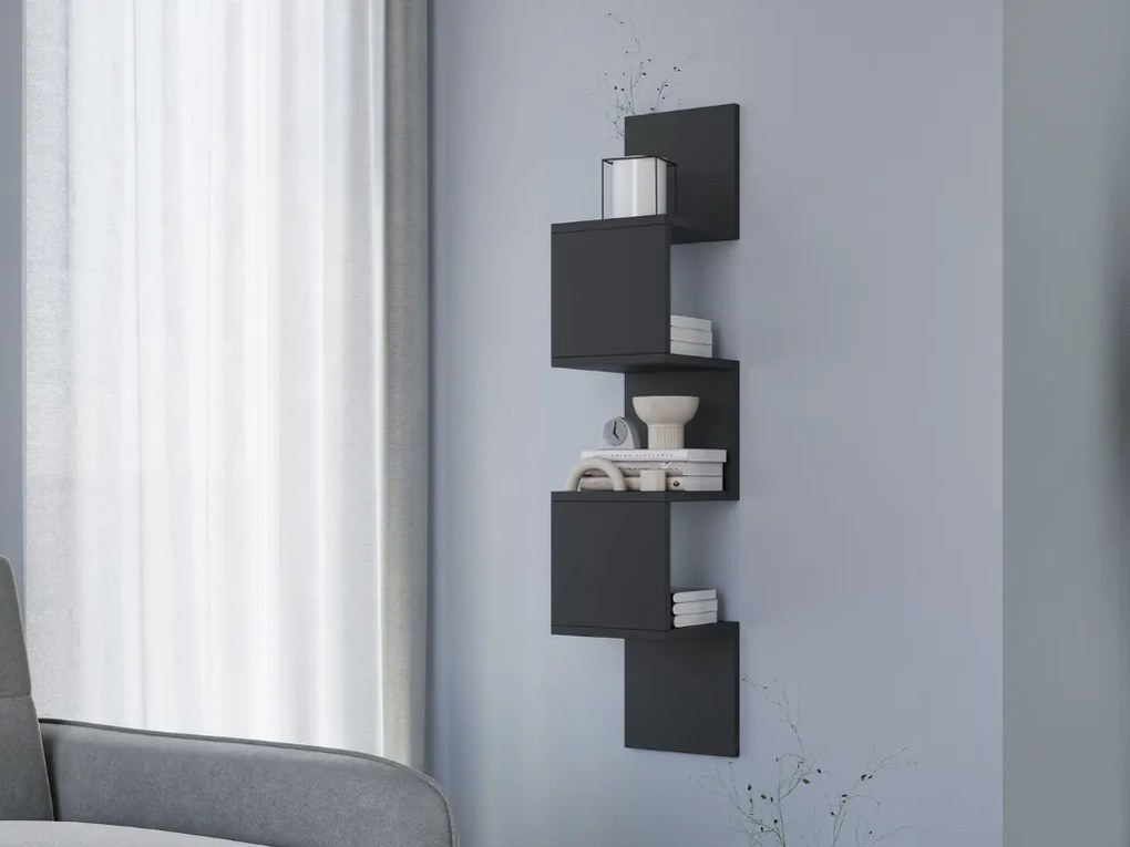 Polita de perete SUNEDO 25x125 cm, neagra