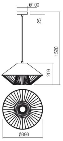 Redo 01-3005 - Lustră suspendată pe cablu GRILL 1xE27/42W/230V Ø 39,6 cm negru/maro