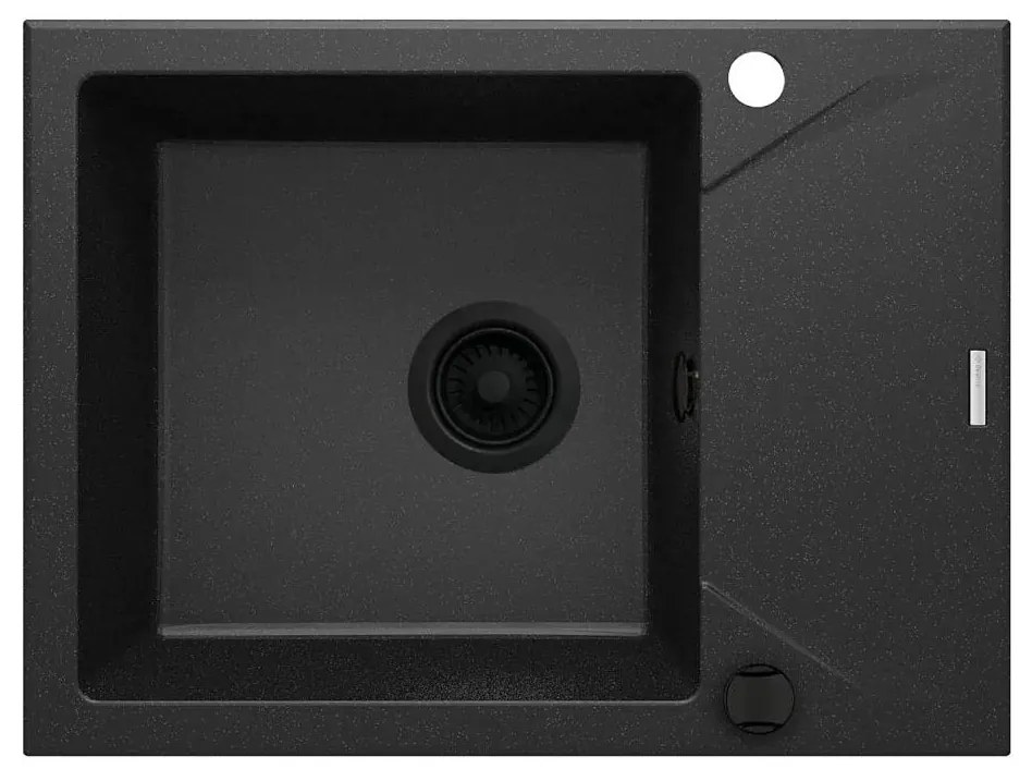 Chiuvetă de bucătărie Deante ZQJ_G11A EVORA 59x44 cm granit/grafit metalic