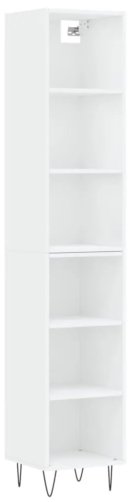 3189821 vidaXL Dulap înalt, alb, 34,5x32,5x180 cm, lemn prelucrat