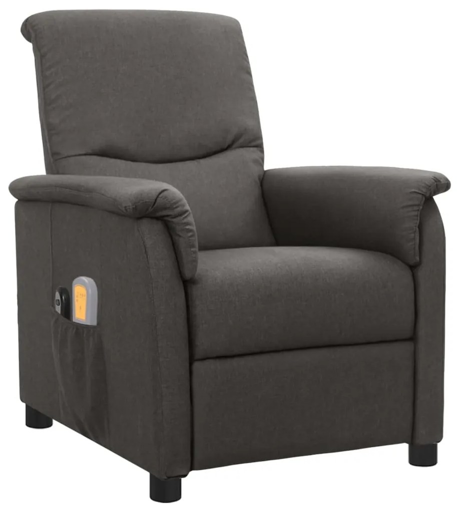 3098557 vidaXL Fotoliu de masaj electric rabatabil, gri închis, textil