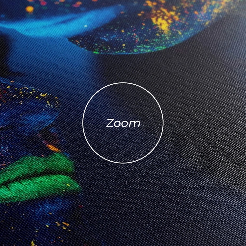 Tablou Canvas, 60x120cm, Dormitor si Living, Abstracte, Culori vibrante, Fluorescent Green Lips