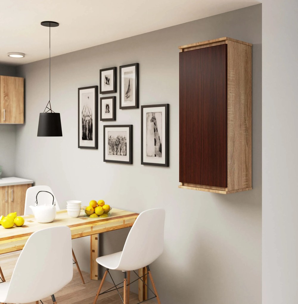 Dulap de perete Wren II (stejar sonoma + wenge). 1069111
