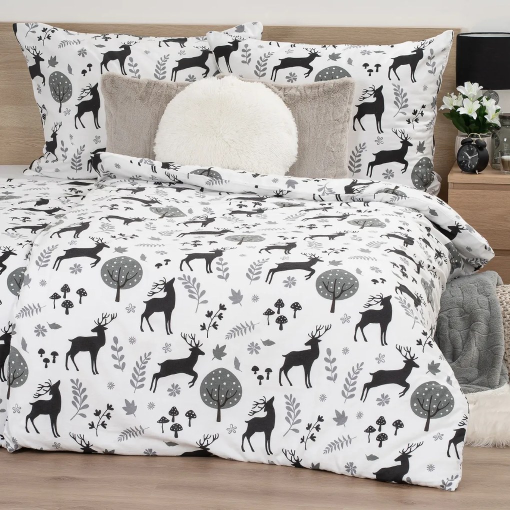 Lenjerie de pat din flanel 4Home Autumn Forest,140 x 220 cm, 70 x 90 cm, 140 x 220 cm, 70 x 90 cm