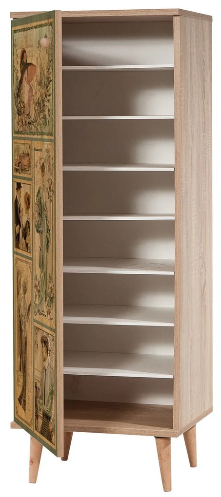 Mobilier pentru hol Feliz 732 (Stejar sonoma + Piatră). 1089416
