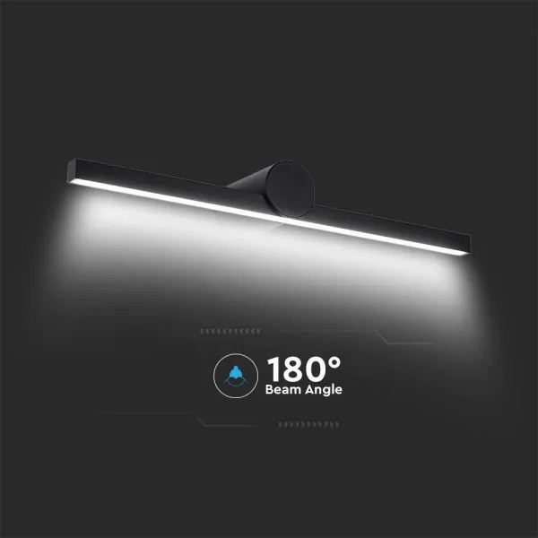 Aplică LED pentru oglindă de baie, 10 W, 230 V, 3000 K, IP65, neagră