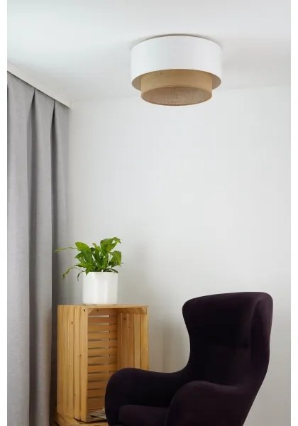 Plafonieră Duolla BOHO 1xE27/15W/230V d. 45 cm alb/maro
