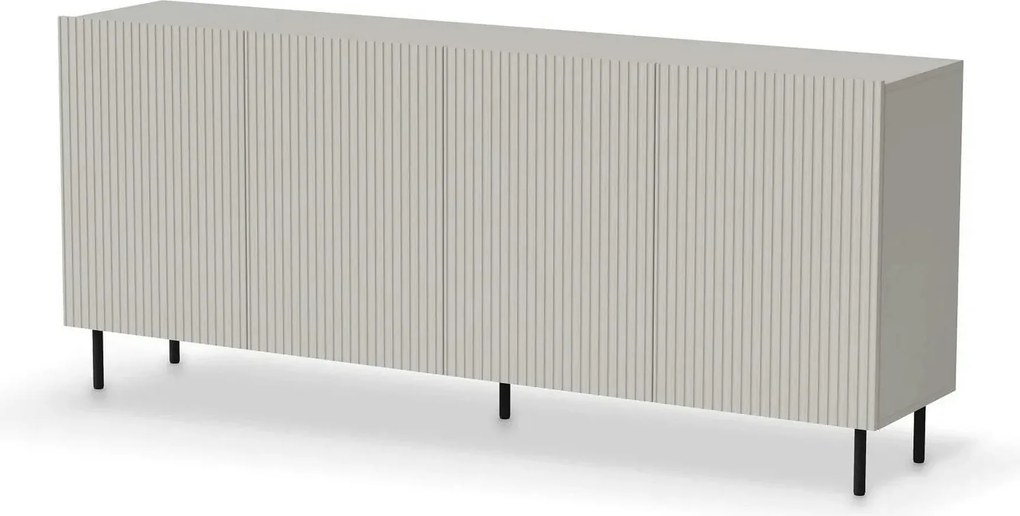 Comoda PAXOS KM-2, casmir/negru, PAL laminat/otel, 180x40x84 cm