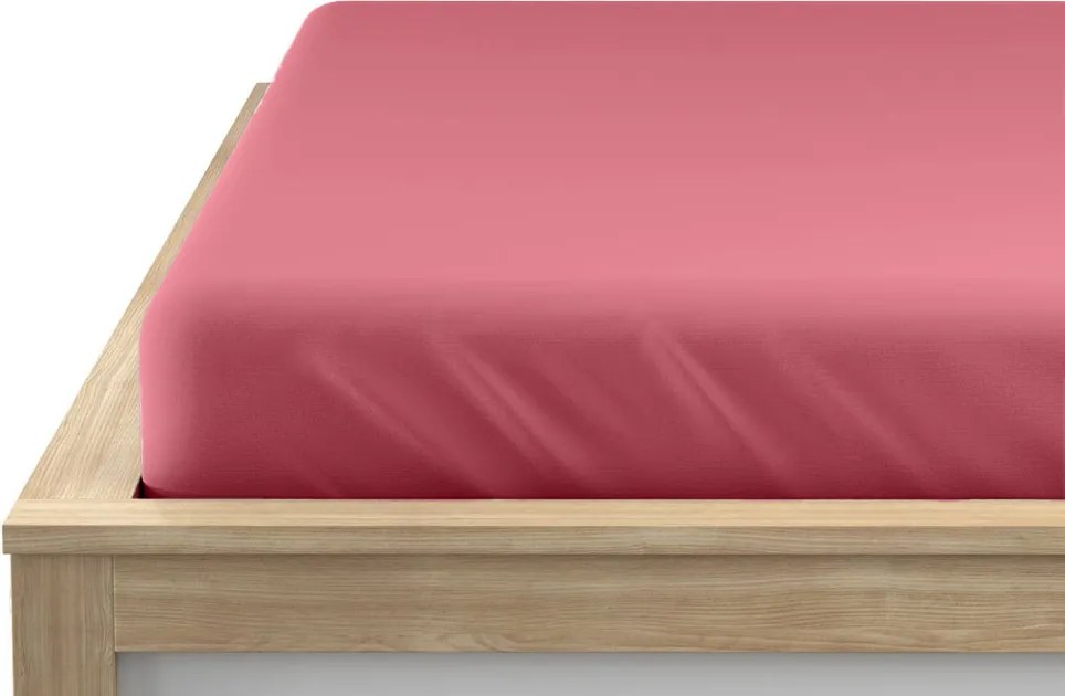 Cearsaf jersey cu lycra rosu 90 x 200 cm