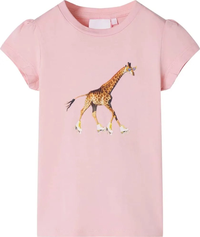 vidaXL Tricou pentru copii, roz deschis, 116