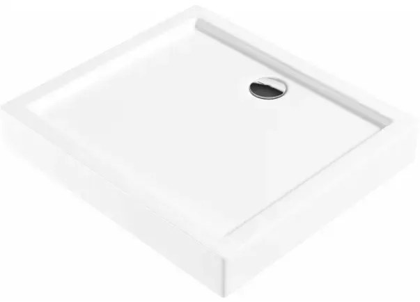Cadita dus dreptunghiulara Deante Jasmin Plus alb 80x90 cm