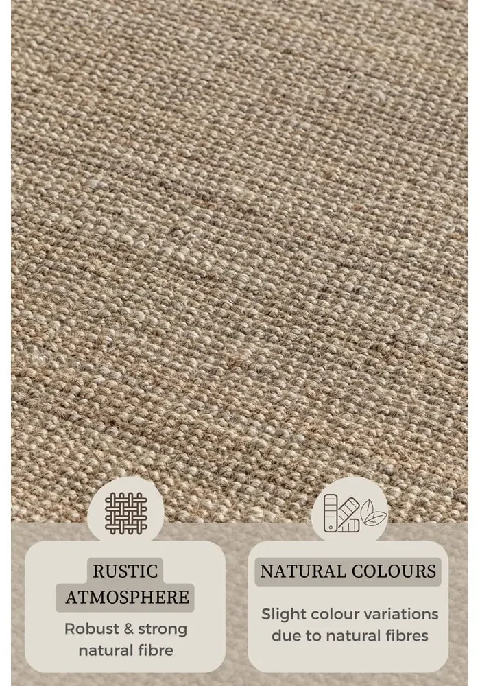 Covor bej din iută 190x280 cm Bouclé – Hanse Home