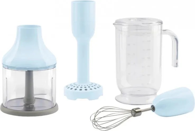 Set de accesorii pentru blenderul Smeg HBAC11PB, 4 piese, cană de 1,4 l, bază antiderapantă, potrivite pentru mașina de spălat vase, albastru pastel