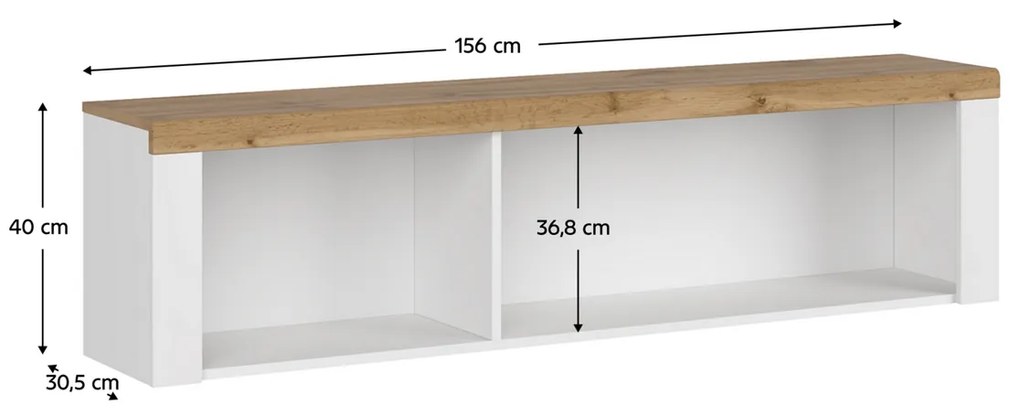 Raft suspendat VILGO 160, alb lucios