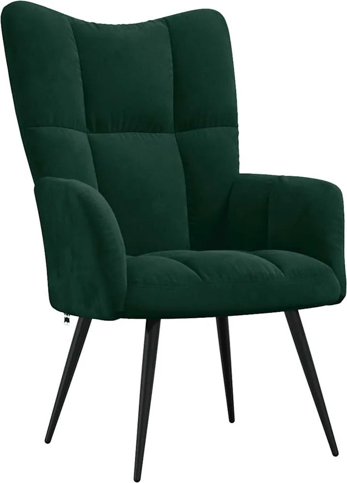 vidaXL Scaun de relaxare, verde închis, catifea