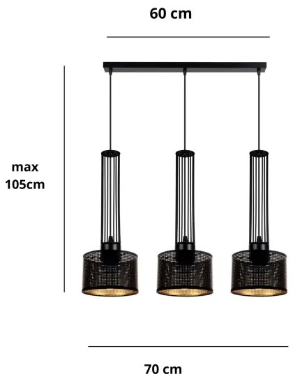 Lustră pe cablu ELIS 3xE27/60W/230V