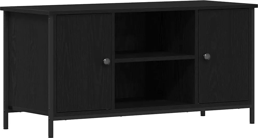 vidaXL Cabinet TV Stejar negru 100 x 40 x 50 cm Lemn compozit