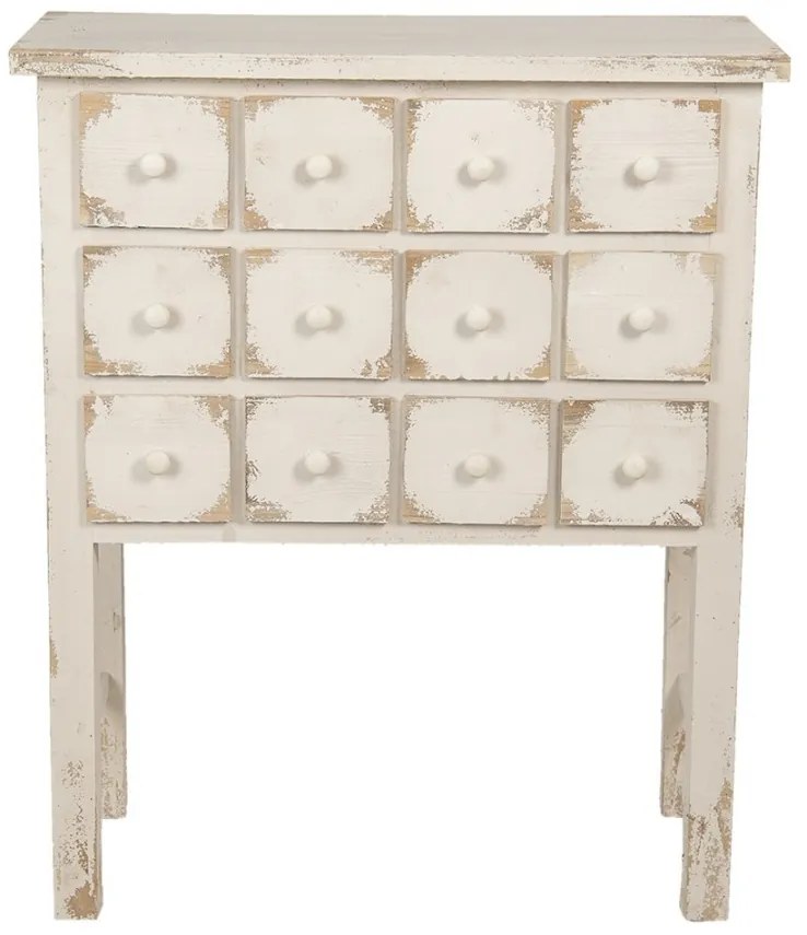 Consola alba, din lemn, cu sertare, Chiffon