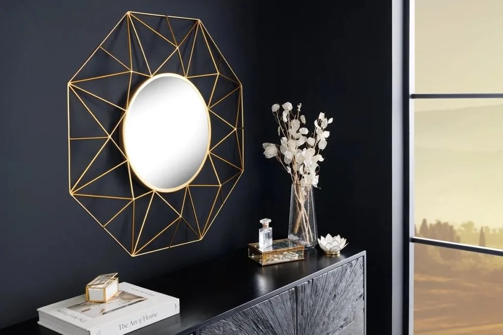 Oglinda de perete decorativa Diamond 80cm, auriu A-43733 VC