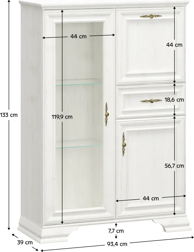 Comodă cu bar, pin andersen, IRINA 1D1W1S1B