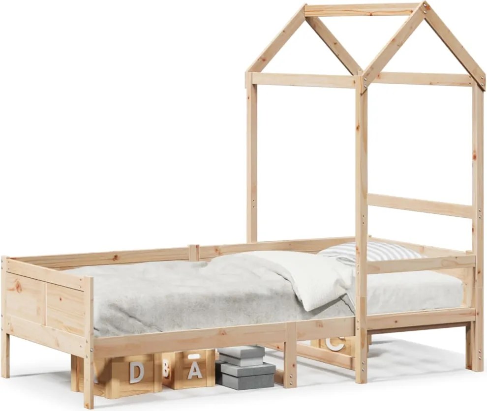 vidaXL Pat de zi cu acoperiș, 80x200 cm, lemn masiv de pin