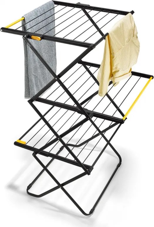 Uscator de rufe Joseph Joseph AirFrame™ 5000024, 16 m, 3 nivele, Pliabil, Mecanism de blocare, Negru/Galben