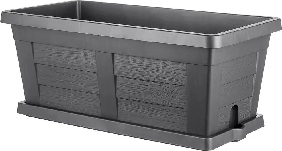 Jardinieră cu volum mare Bama Legno antracit, 60 x 30 x 25 cm, 60 cm