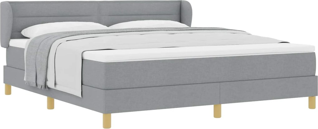 vidaXL Pat cu arcuri cu saltea Gri deschis 180 x 200 cm țesătură