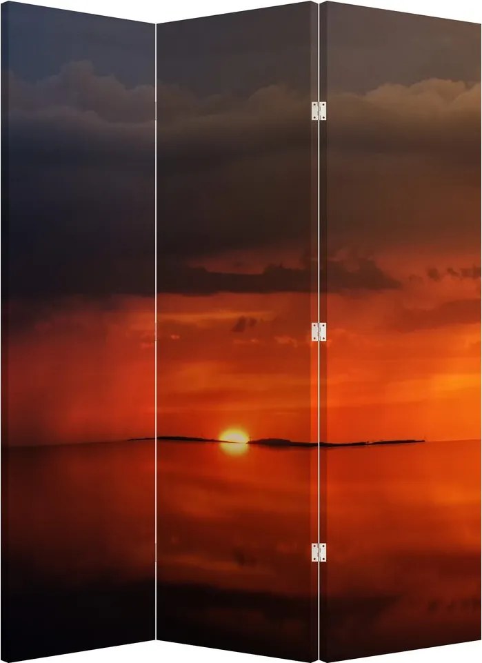 Paravan - Apus de soare cu barca (126x170 cm)