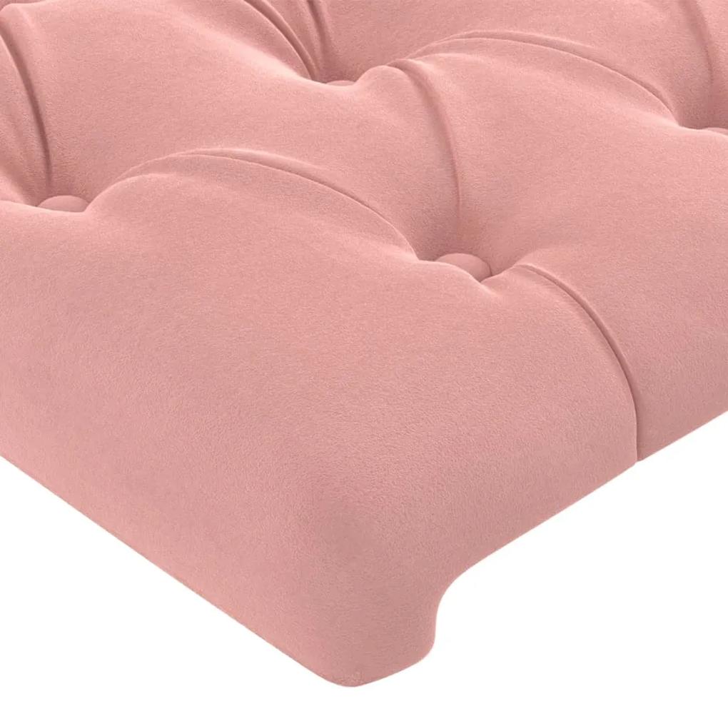 Tablie de pat, roz, 80x7x78 88 cm, catifea 1, Roz, 80 x 7 x 78 88 cm