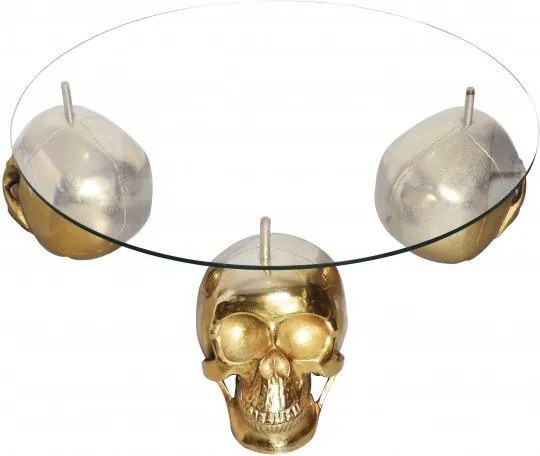 Masuta de cafea design unicat Skull 90cm gold