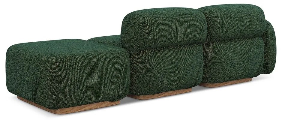 Șezlong modular verde închis (cu colț pe partea stângă) Ailani – Makamii