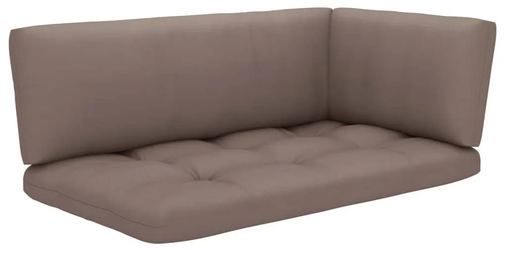 Canapea din paleti cu 2 locuri, cu perne, lemn pin gri tratat Gri taupe, Canapea cu 2 locuri, Gri, 1