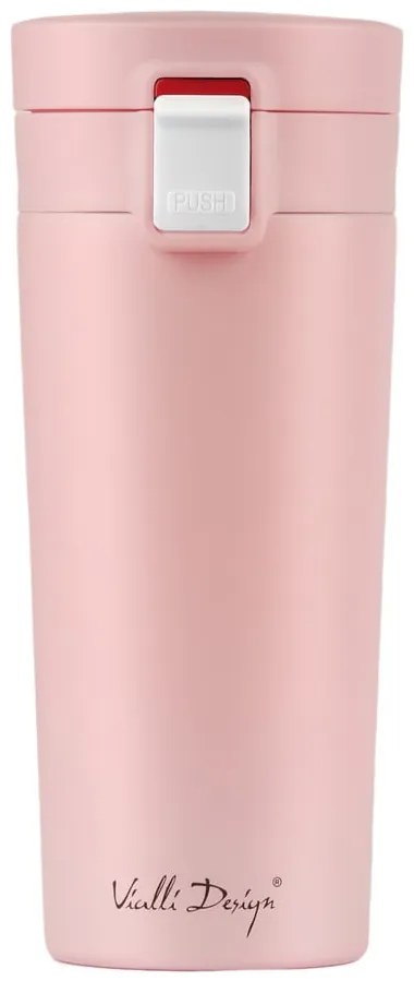 Cană termică Vialli Design Fuori, 400 ml, roz