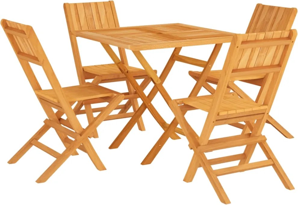 vidaXL Set masă pentru grădină, lemn masiv de tec, 5 piese