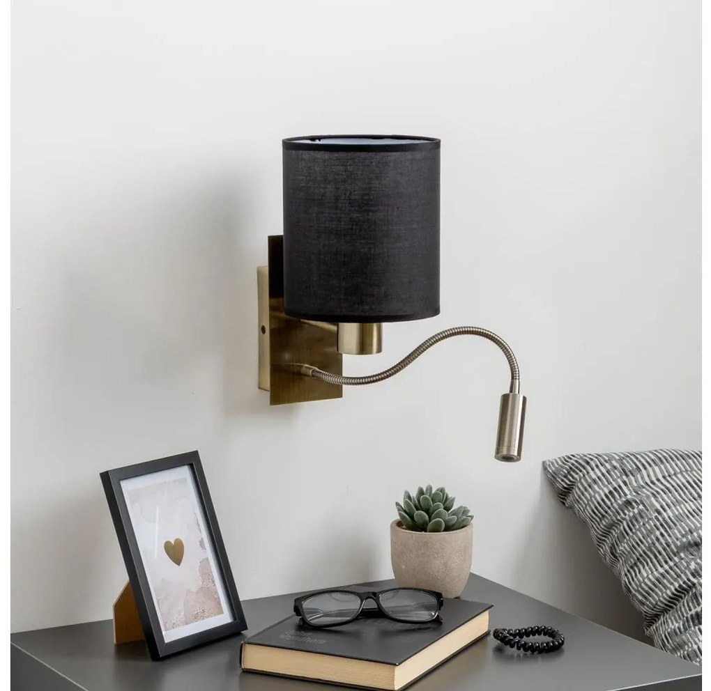 Lampă LED de perete Brilagi NUBILA 1xE27/25W/230V + LED/3W alamă/negru