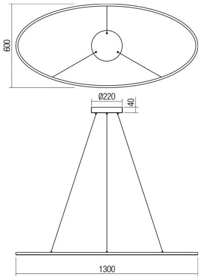 Redo 01-3341 - Pendul LEO pe cablu, LED dimabil, 67W, 230V, finisaj bronz