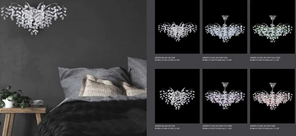 Aplica de perete moderna cristal Bohemia design LUX GRAPES