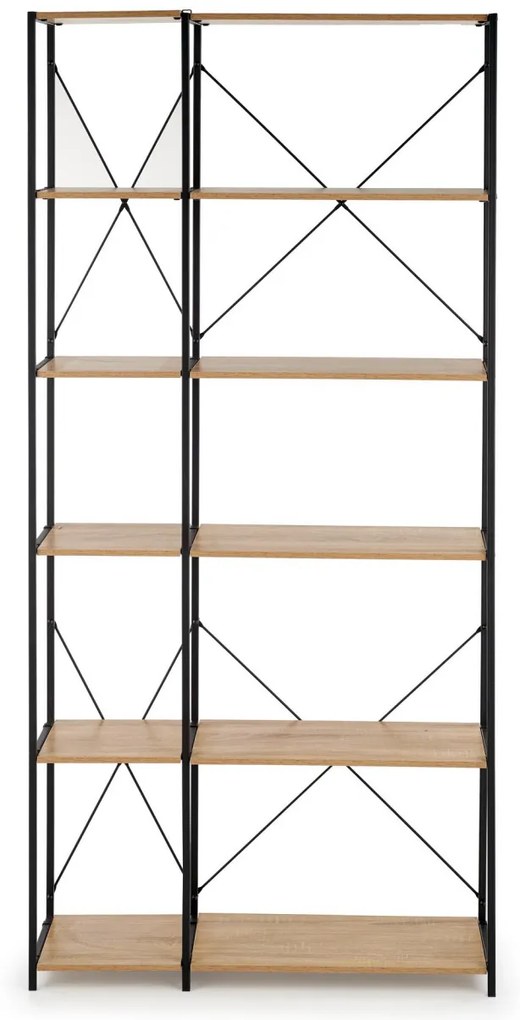 Raft REG19 stejar sonoma/negru H190 cm