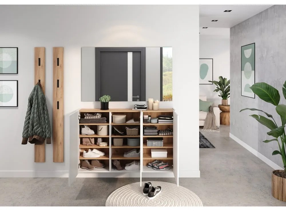 Dulap alb cu aspect de lemn de stejar suspendat 138x87x25 cm Libbiano – Germania