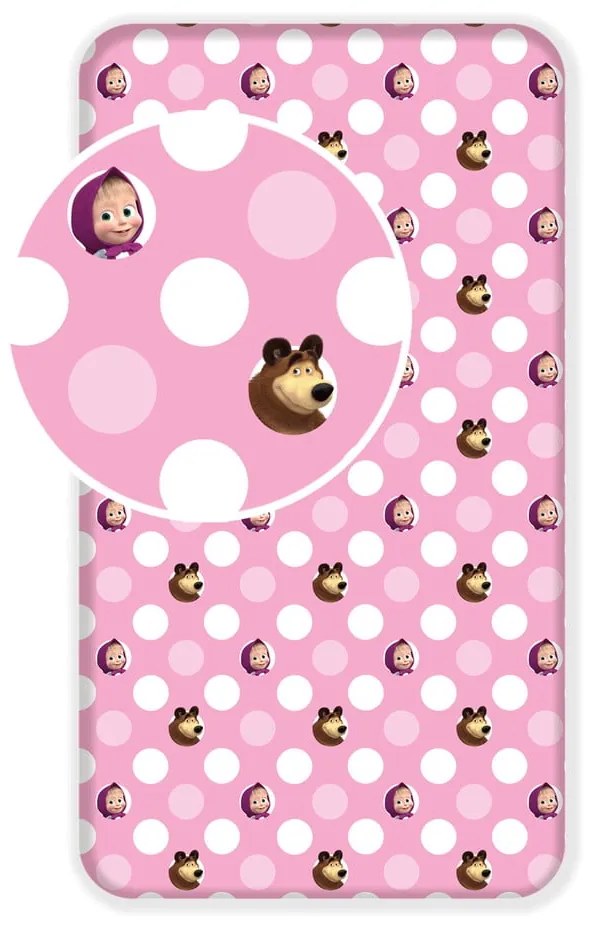 Cearșaf din bumbac pentru copii Jerry Fabrics Pinky, 90 x 200 cm