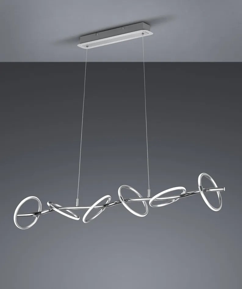 Trio OLYMPUS 370910606 pendule cu mai multe brate  crom   metal   incl. 6 x SMD, 4,2W, 3000K, 450Lm   450 lm  3000 K  IP20   A+