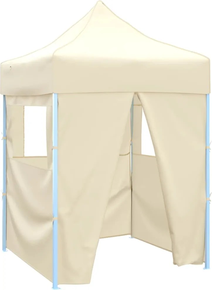 vidaXL Cort de petrecere pliabil cu 4 pereți, crem, 2 x 2 m, oțel