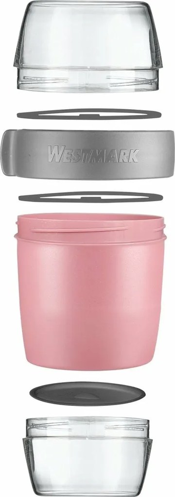 Recipient pentru alimente Westmark din trei piese,1150 ml, roz, L